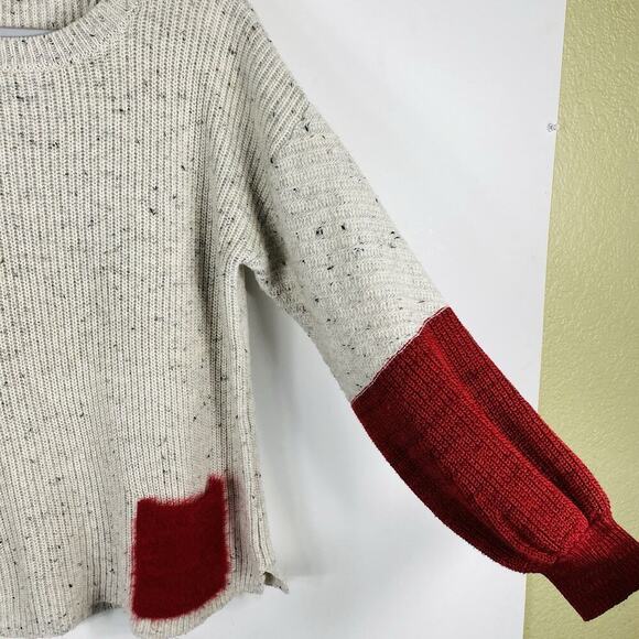 Maude Vivante Size Medium Specked Balloon Sleeve Pocket Sweater - Picture 3 of 6
